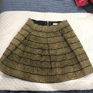 Black and gold high waisted mini skirt